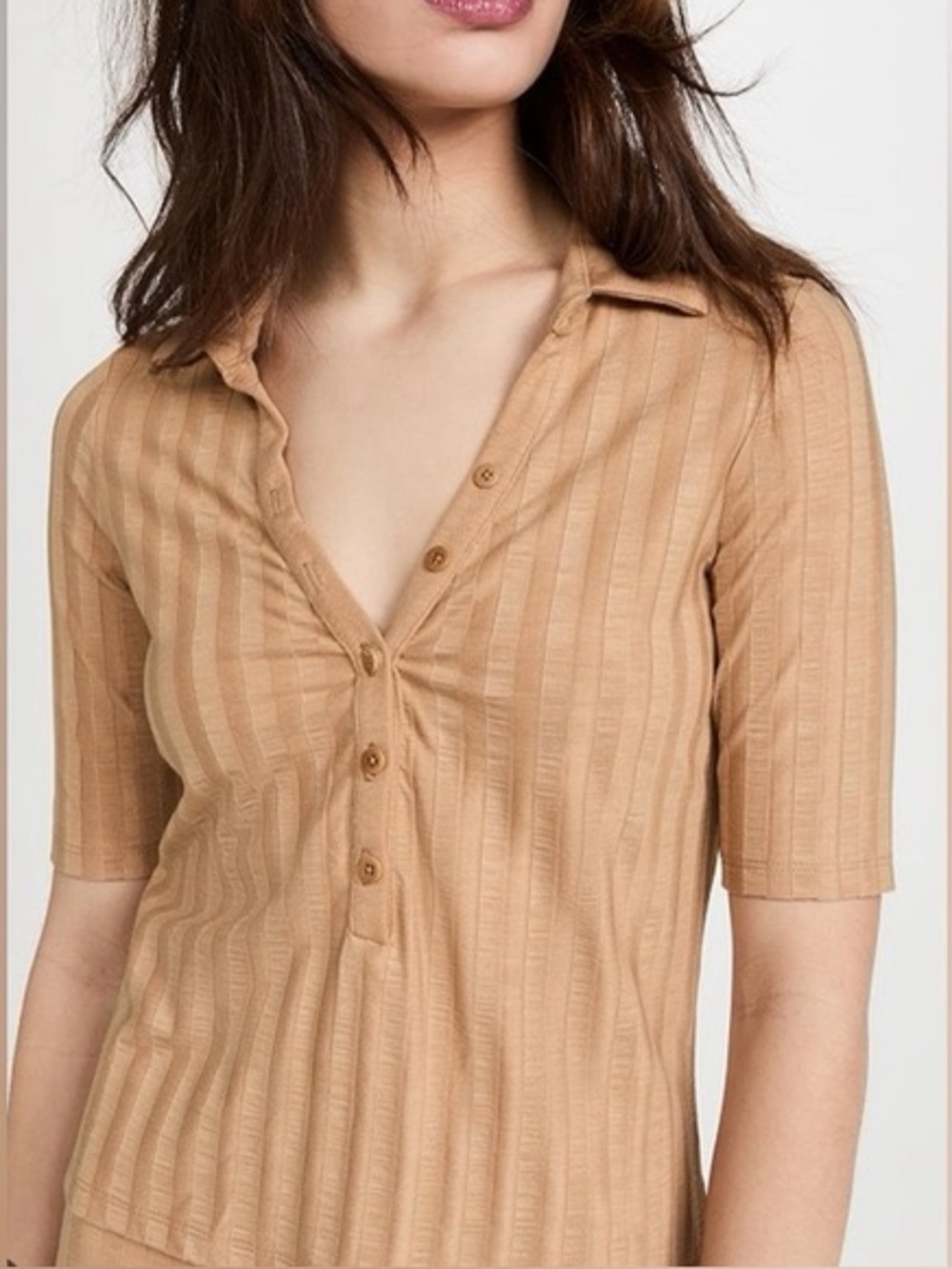 Jonathan Simkhai Terry Compact Ribbed Polo